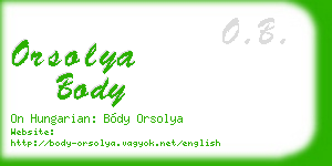 orsolya body business card